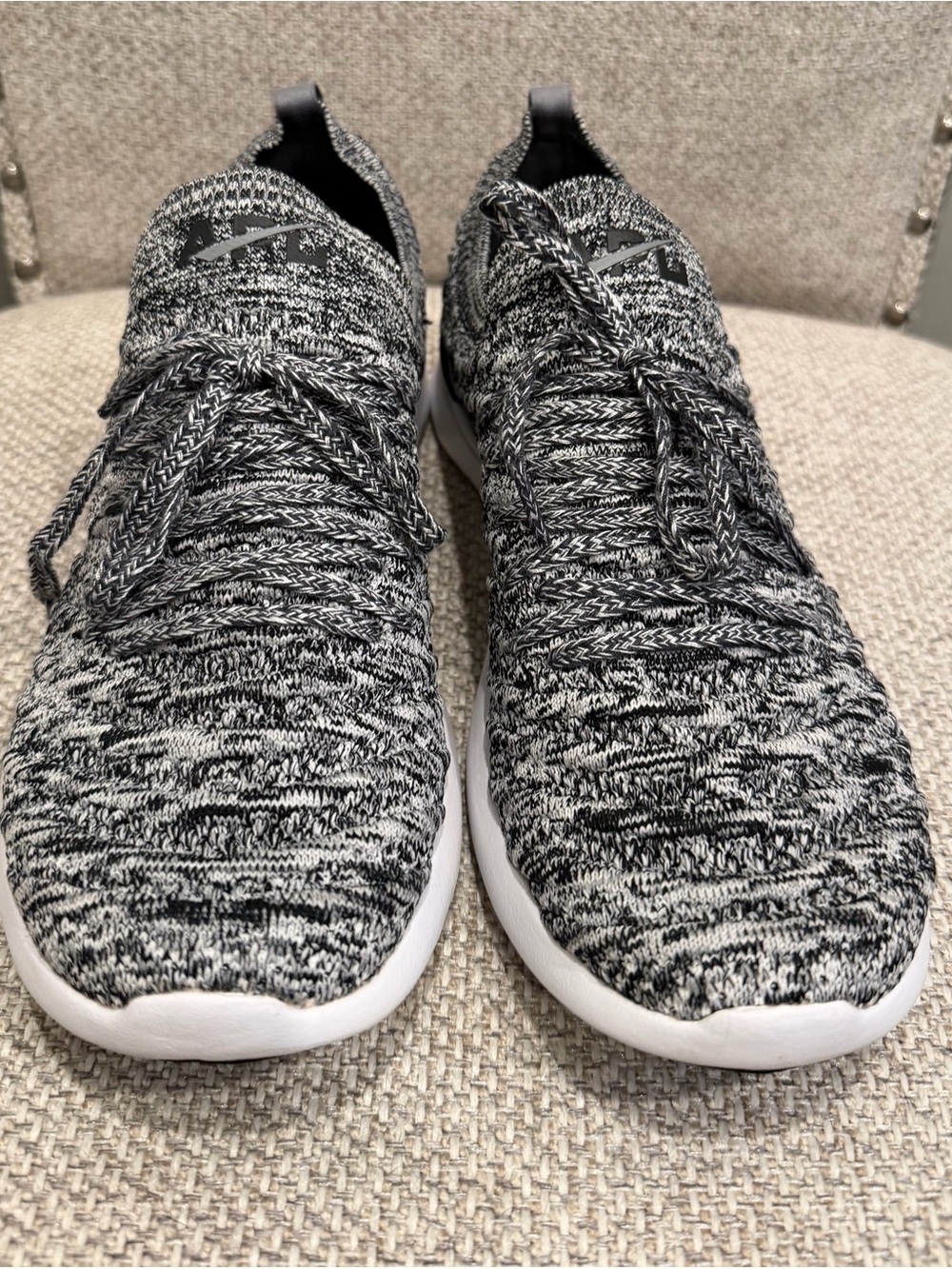 Women’s APL Techloom Wave Knit Sneakers in Black & White